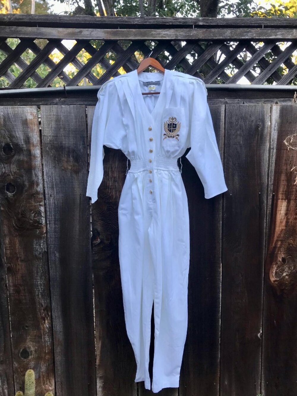 Vintage 80s Sailor nautic style jumpsuit by Karen Alexander